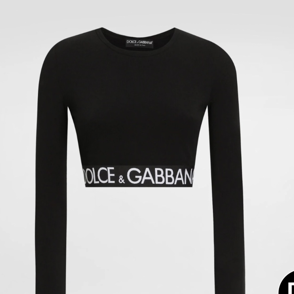 Dolce Gabbana Long-sleeved jersey top with branded elastic